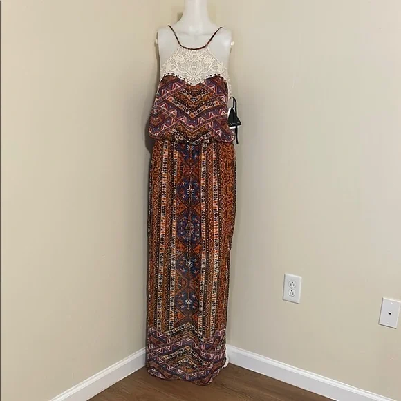 City Triangles Dresses | City Triangles Red and Brown Spaghetti Strap Sundress | Color: Brown/Red | Size: L | Nelly1211'S Closet